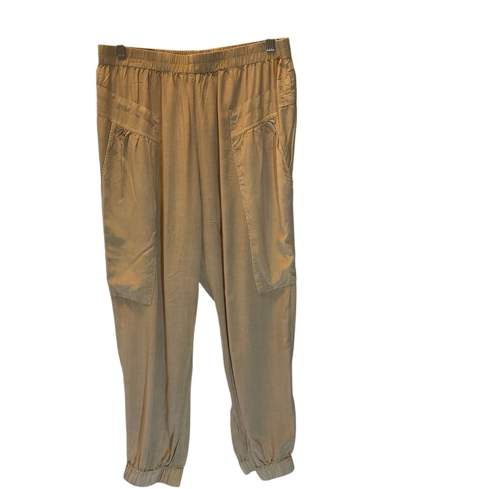 The Odells Anthropologie Women's Tan Slouch Pants Pull On Joggers Size L